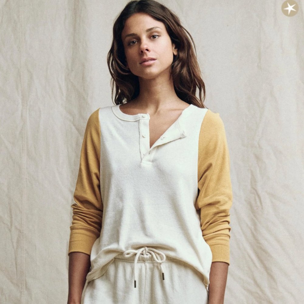 NWT The Great Baseball Henley Yellow and White (SOLD OUT)